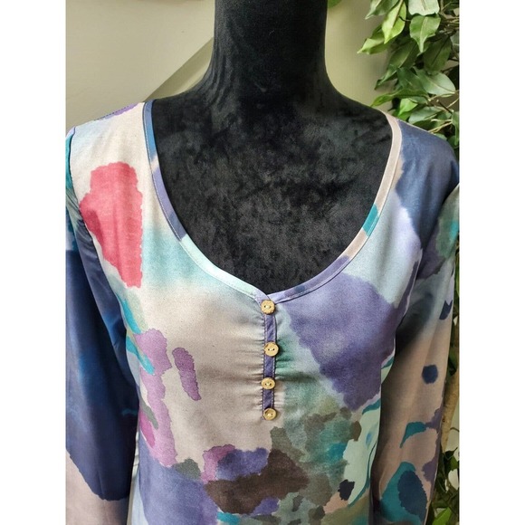 SHEIN Women Multicolor Polyester Round Neck Long Sleeve Maxi Dress Size X-Large - Picture 5 of 11